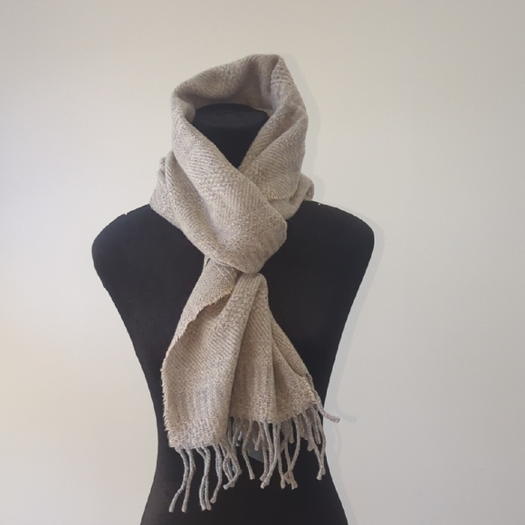 Il moto firenze Accessories - Elegant Beige and Gray Women's Scarf